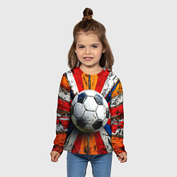 Лонгслив детский Футбольный мяч в ярких линиях, цвет: 3D-принт — фото 2