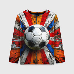 Лонгслив детский Футбольный мяч в ярких линиях, цвет: 3D-принт