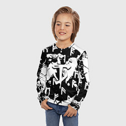Лонгслив детский Doom символы краски, цвет: 3D-принт — фото 2