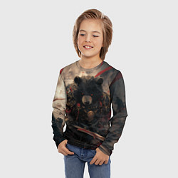 Лонгслив детский Самурай медведь, цвет: 3D-принт — фото 2