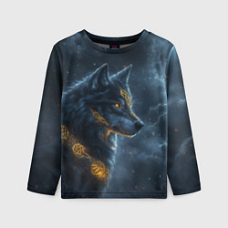 Лонгслив детский Волк фэнтези стиль, цвет: 3D-принт