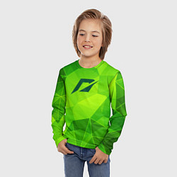 Лонгслив детский Need for Speed green poly, цвет: 3D-принт — фото 2