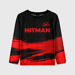 Лонгслив детский Hitman - red gradient посередине, цвет: 3D-принт