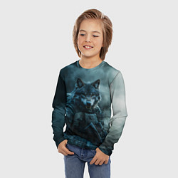 Лонгслив детский Волк солдат, цвет: 3D-принт — фото 2