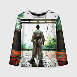 Лонгслив детский Боец айкидо в Японии, цвет: 3D-принт