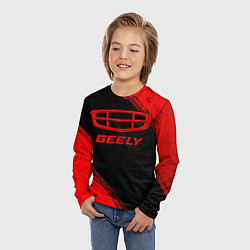 Лонгслив детский Geely - red gradient, цвет: 3D-принт — фото 2