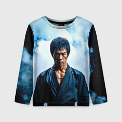 Лонгслив детский Брюс Ли в дыму, цвет: 3D-принт
