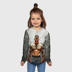 Лонгслив детский Дастин Порье на сером, цвет: 3D-принт — фото 2