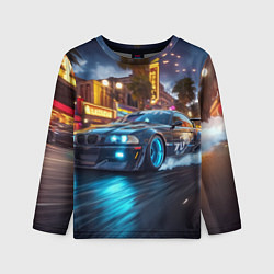 Лонгслив детский ВМБ неоновый свет, цвет: 3D-принт