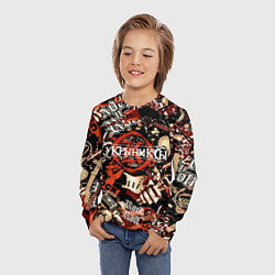 Лонгслив детский Кукрыниксы на фоне электрогитар, цвет: 3D-принт — фото 2