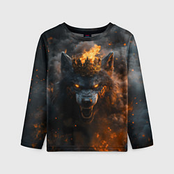 Лонгслив детский Волк в огне, цвет: 3D-принт