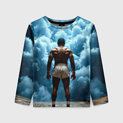 Лонгслив детский Мухаммед Али в синем дыму, цвет: 3D-принт