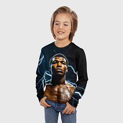 Лонгслив детский Мухаммед Али и молния, цвет: 3D-принт — фото 2