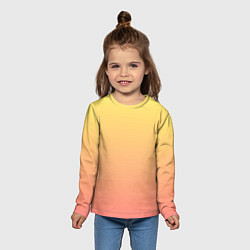 Лонгслив детский Градиент нежный жёлто-розовый, цвет: 3D-принт — фото 2