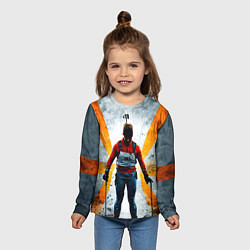 Лонгслив детский Биатлонист на сером, цвет: 3D-принт — фото 2