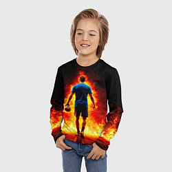 Лонгслив детский Гандболист в огне, цвет: 3D-принт — фото 2