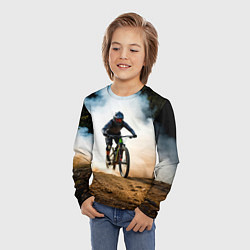 Лонгслив детский Горный велосипед белый дым, цвет: 3D-принт — фото 2