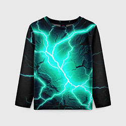 Детский лонгслив Color light blue black