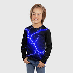 Лонгслив детский Color blue black, цвет: 3D-принт — фото 2