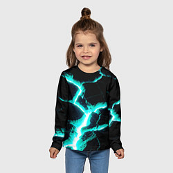 Лонгслив детский Color light blue black, цвет: 3D-принт — фото 2