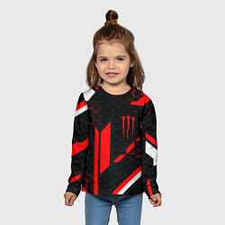 Лонгслив детский Monster energy sport geometry, цвет: 3D-принт — фото 2