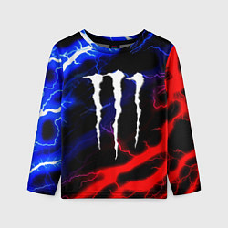 Лонгслив детский Monster energy молнии неон, цвет: 3D-принт