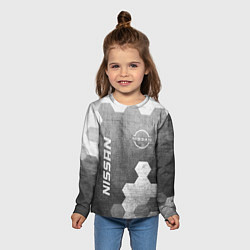 Лонгслив детский Nissan - grey gradient вертикально, цвет: 3D-принт — фото 2