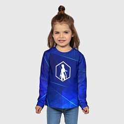 Лонгслив детский Tomb Raider blue poly, цвет: 3D-принт — фото 2