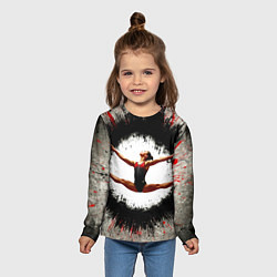 Лонгслив детский Воздушная гимнастика на сером, цвет: 3D-принт — фото 2