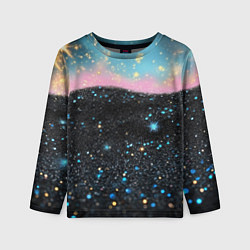 Детский лонгслив Блестящая текстура на черном