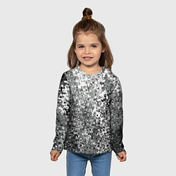 Лонгслив детский Чёрно-белый абстрактная текстура, цвет: 3D-принт — фото 2