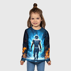 Лонгслив детский Квотербек идет в огень, цвет: 3D-принт — фото 2
