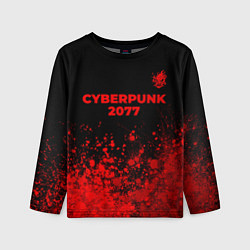 Лонгслив детский Cyberpunk 2077 - red gradient посередине, цвет: 3D-принт