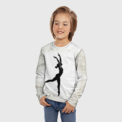 Лонгслив детский Спортивная гимнастика на белом, цвет: 3D-принт — фото 2