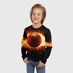 Лонгслив детский Ядро для талкания в огне, цвет: 3D-принт — фото 2