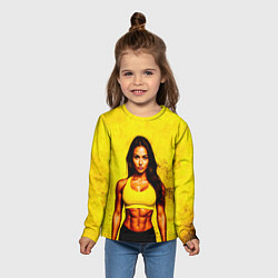 Лонгслив детский Фитоняшка на желтом, цвет: 3D-принт — фото 2