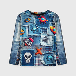Лонгслив детский Пиксельный космос, цвет: 3D-принт