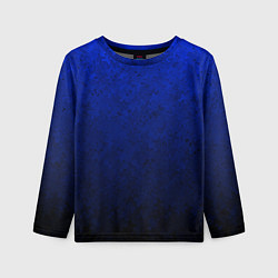Лонгслив детский Текстурный из синего в чёрный градиент, цвет: 3D-принт