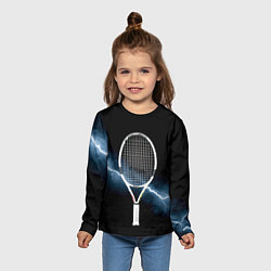 Лонгслив детский Теннисная ракетка и молния, цвет: 3D-принт — фото 2