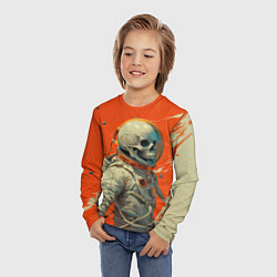 Лонгслив детский Скелет космонавт и краска на фоне, цвет: 3D-принт — фото 2