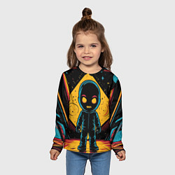 Лонгслив детский Недовольный инопланетянин, цвет: 3D-принт — фото 2