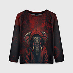 Лонгслив детский Слон в балахоне, цвет: 3D-принт