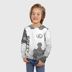 Лонгслив детский Lexus - white gradient вертикально, цвет: 3D-принт — фото 2