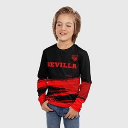 Лонгслив детский Sevilla - red gradient посередине, цвет: 3D-принт — фото 2