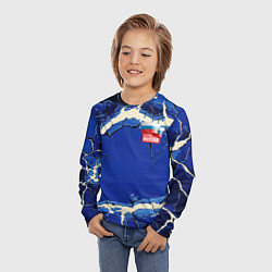 Лонгслив детский Russia blue abstract, цвет: 3D-принт — фото 2