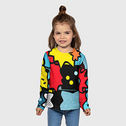 Лонгслив детский Поп абстракция, цвет: 3D-принт — фото 2
