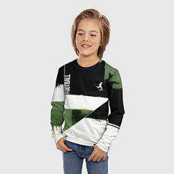 Лонгслив детский Футбол на фоне брызг красок, цвет: 3D-принт — фото 2