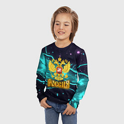 Лонгслив детский Россия - березовая абстракция, цвет: 3D-принт — фото 2