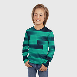 Лонгслив детский Color light blue square, цвет: 3D-принт — фото 2