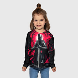 Лонгслив детский Рыцарь-крестоносец ордена красной звезды, цвет: 3D-принт — фото 2